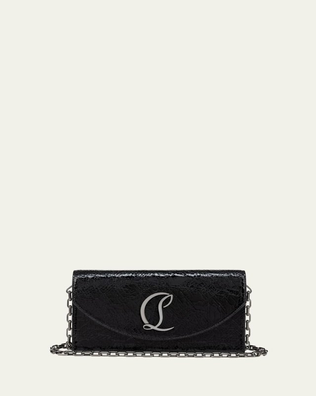 Loubi54 Crinkled Leather Clutch Bag